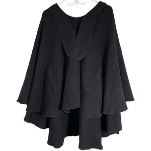 YVES SAINT LAURENT Made in Italy Black Poncho Cape size M